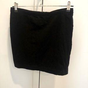 H&M Black Cotton Bodycon Mini Skirt